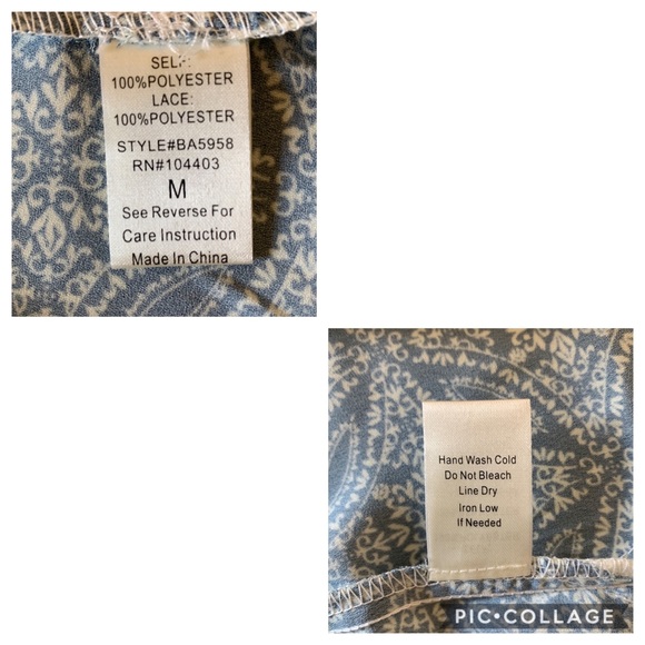 Blu Pepper Boho Bell Sleeve Shift Dress Size M NWT - Picture 6 of 8